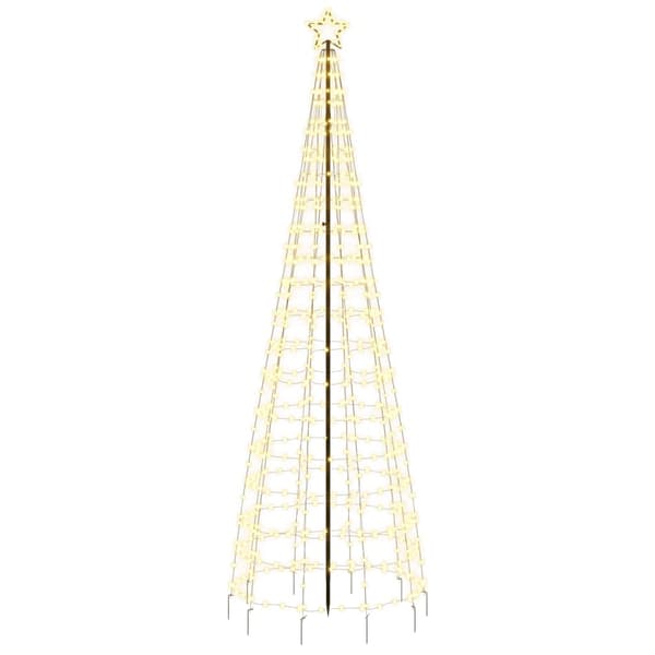 vidaXL LED julgran med spikar 570 LED varmvit 300 cm Vit