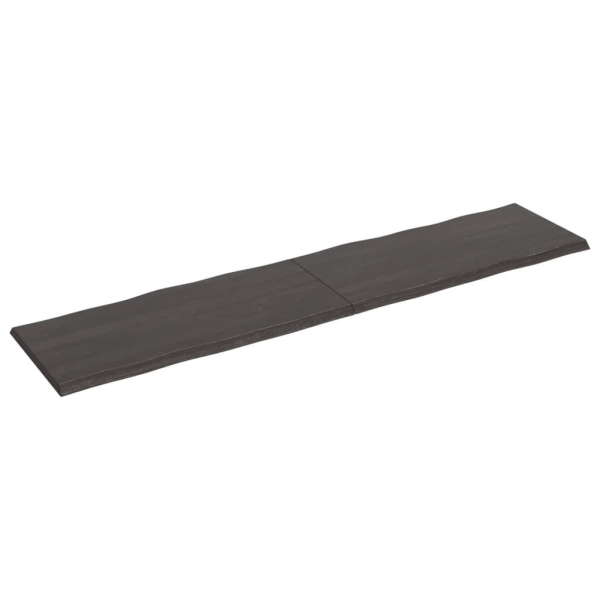 vidaXL Bordsskiva mörkbrun 220x50x(2-4) cm massivt trä levande k Brun