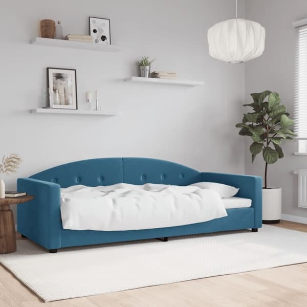 vidaXL Dagbädd blå 90x200 cm sammet Blå