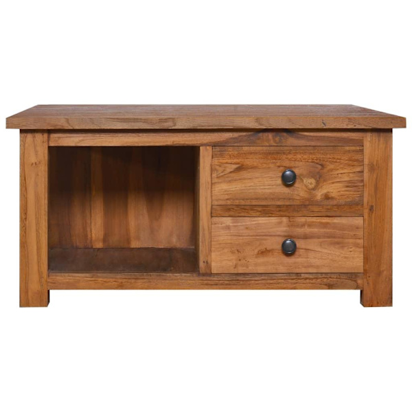 vidaXL Soffbord 68x68x33 cm massiv teak Brun