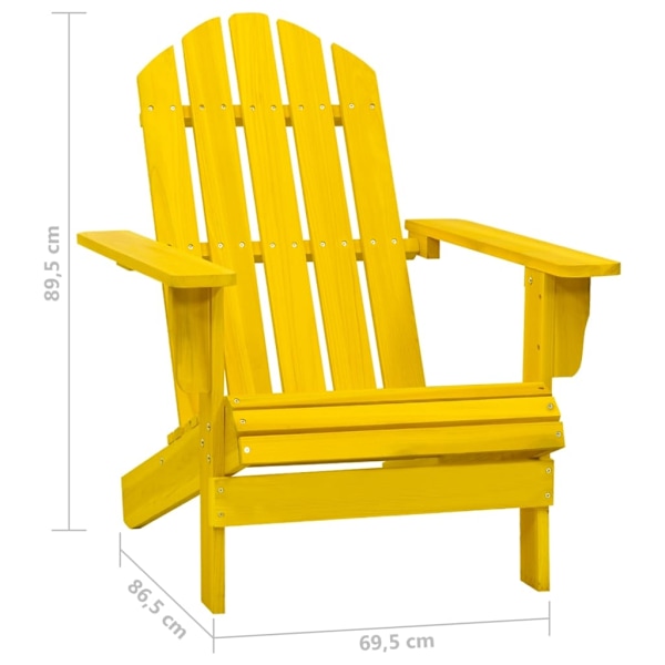 vidaXL Adirondackstol massivt granträ gul Gul