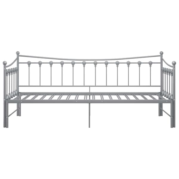 vidaXL Utdragbar sängram bäddsoffa grå metall 90x200 cm grå