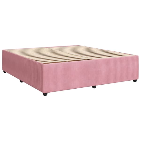vidaXL Ramsäng med madrass rosa 200x200 cm sammet Rosa