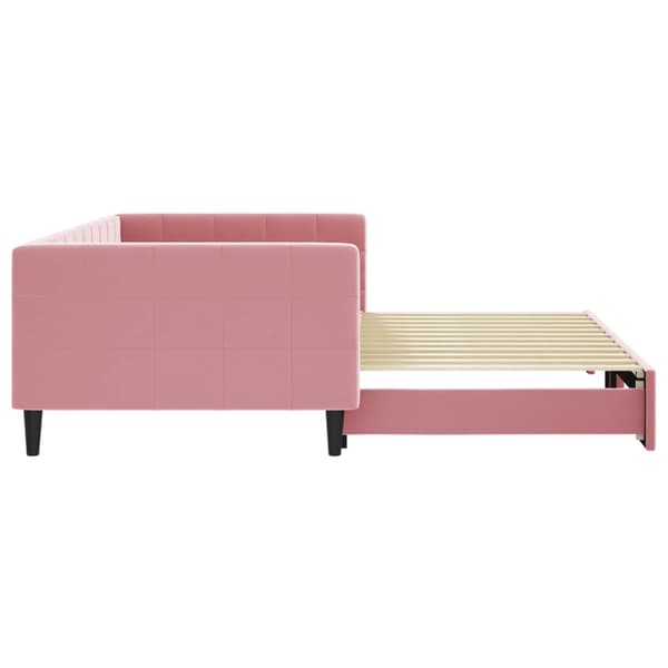 vidaXL Dagbädd utdragbar rosa 100x200 cm sammet Rosa