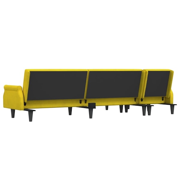 vidaXL L-formad bäddsoffa gul 271x140x70 cm sammet Gul