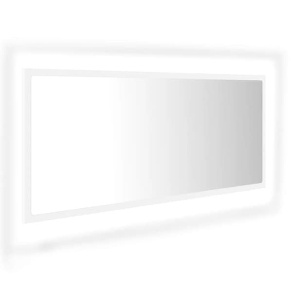 vidaXL Badrumsspegel med LED vit 100x8,5x37 cm akryl Vit