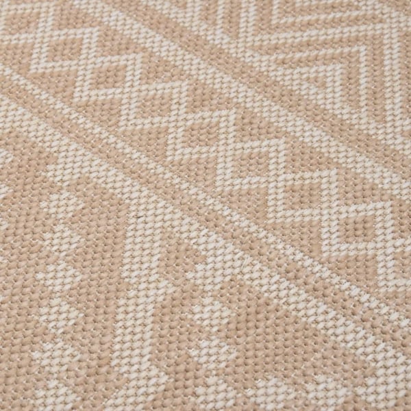 vidaXL Utomhusmatta plattvävd 80x150 cm bruna ränder Brun