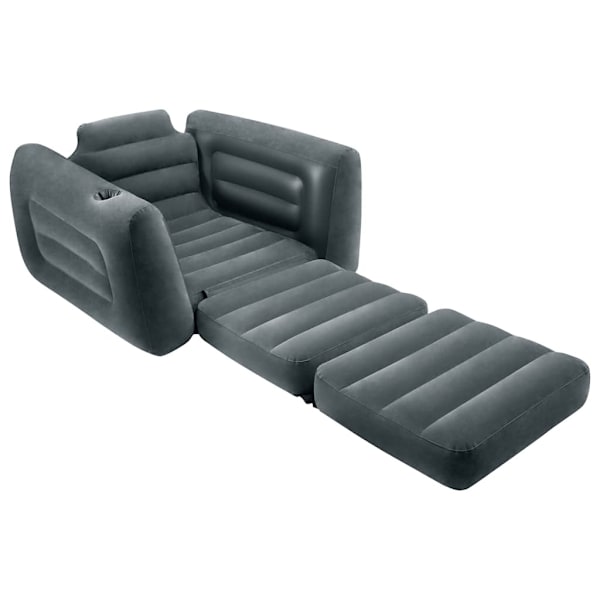 INTEX Utdragbar fåtölj 117x224x66 cm mörkgrå grå