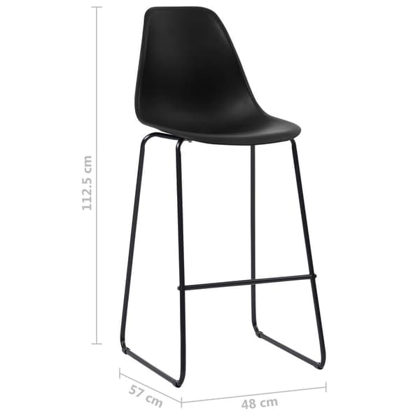 vidaXL Barstolar 2 st svart plast Svart
