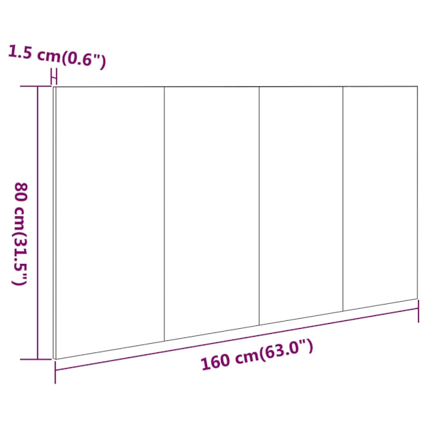 vidaXL Sänggavel betonggrå 160x1,5x80 cm konstruerat trä grå