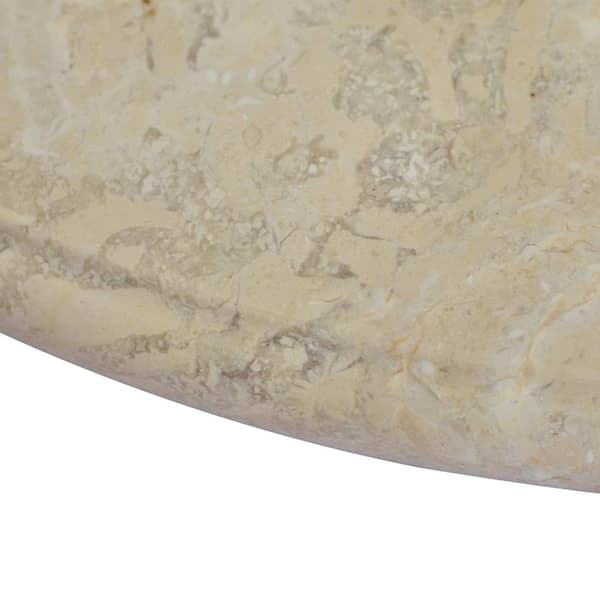 vidaXL Bordsskiva gräddvit Ø60x2,5 cm marmor Creme