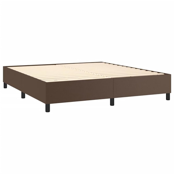 vidaXL Ramsäng med madrass brun 180x200 cm konstläder Brun