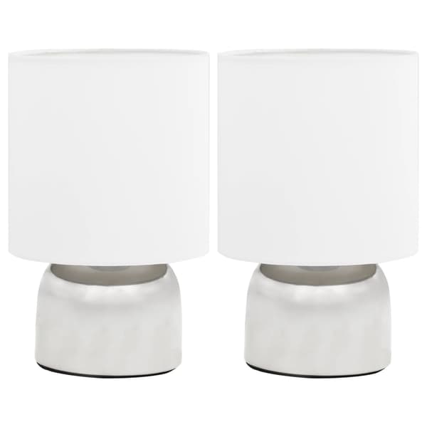 vidaXL Bordslampor 2 st touch-knapp vit E14 Vit