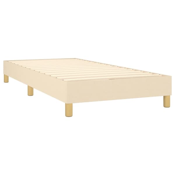 vidaXL Ramsäng med madrass gräddvit 90x190 cm tyg Kräm