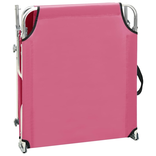 vidaXL Hopfällbar solsäng med tak stål magenta Rosa