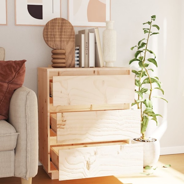 vidaXL Skänk 60x34x75 cm massiv furu Brun