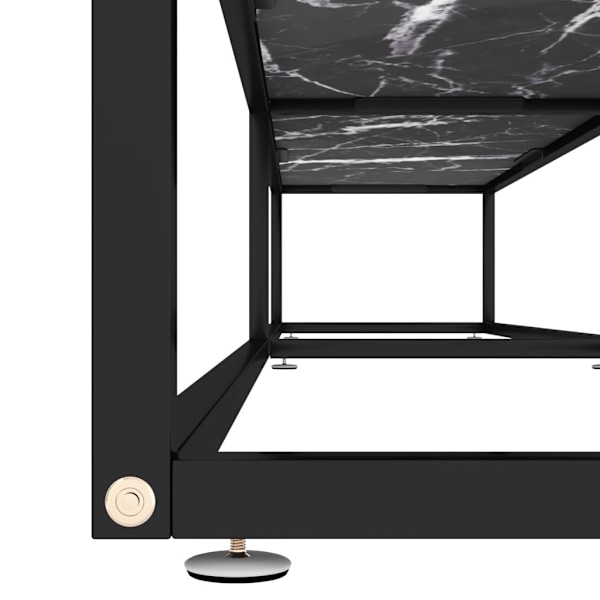 vidaXL Tv-bänk svart marmor 220x40x40,5 cm härdat glas Svart