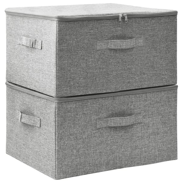 vidaXL Förvaringslåda 2 st tyg 43x34x23 cm grå grå