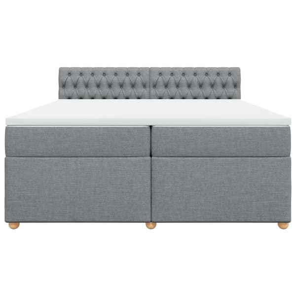 vidaXL Ramsäng med madrass ljusgrå 200x200 cm tyg Grå