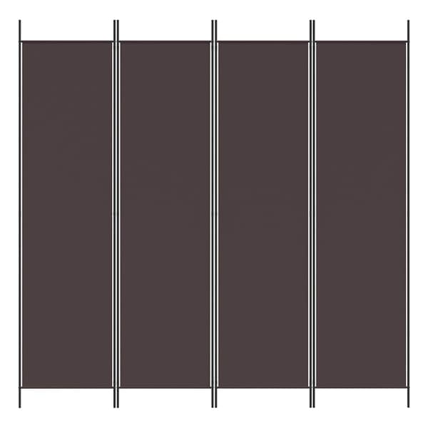 vidaXL Rumsavdelare 4 paneler brun 200x200 cm tyg Brun
