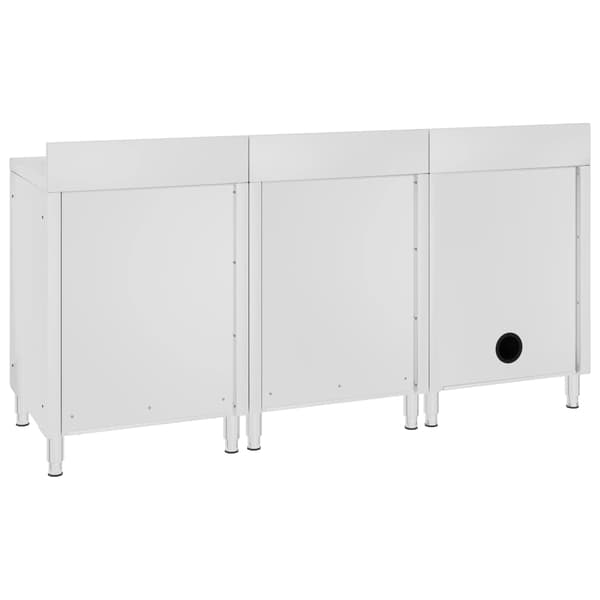 vidaXL Diskho för storkök 180x60x96 cm rostfritt stål