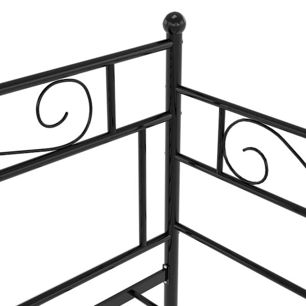 vidaXL Sängram bäddsoffa svart metall 90x200 cm Svart