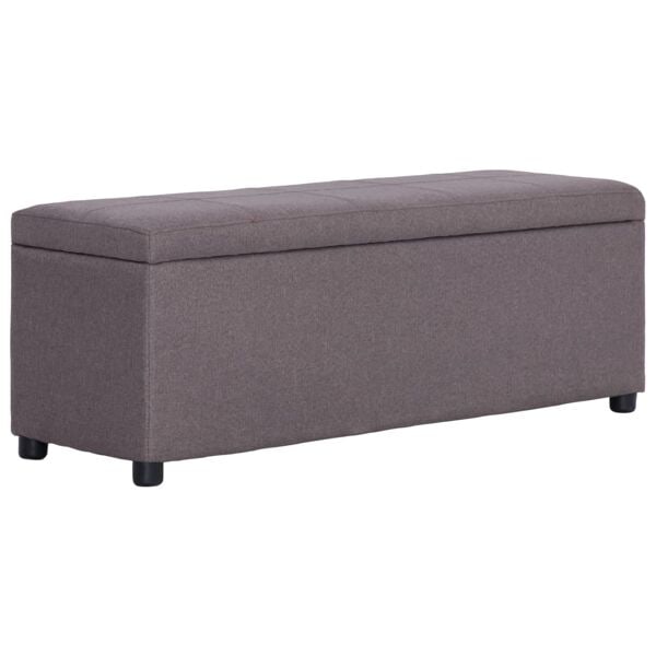 vidaXL Bänk med förvaringsutrymme 116 cm taupe polyester Taupe