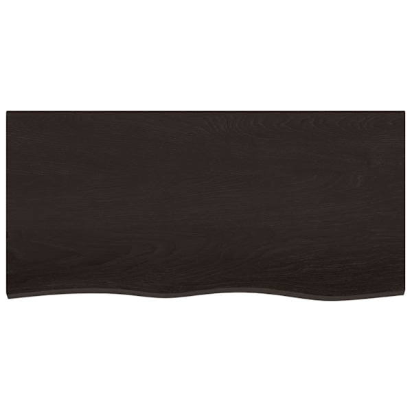 vidaXL Bordsskiva mörkbrun 100x50x2 cm behandlad massiv ek Brun