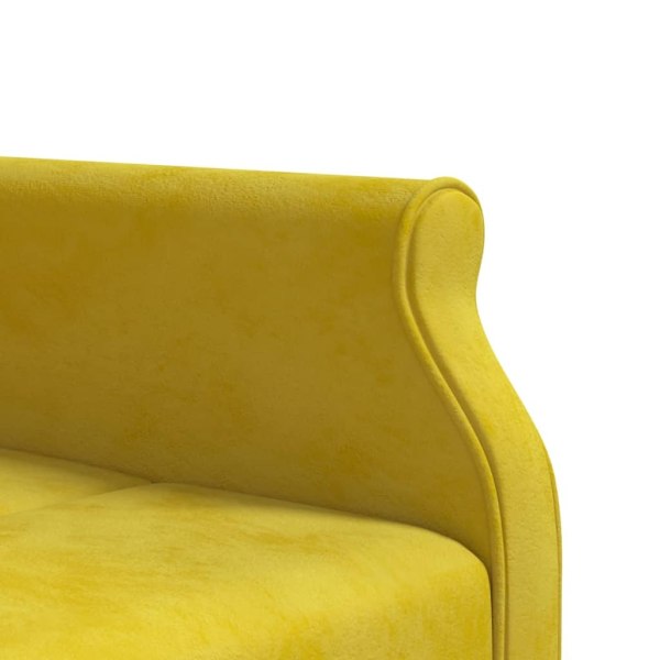 vidaXL L-formad bäddsoffa gul 271x140x70 cm sammet Gul