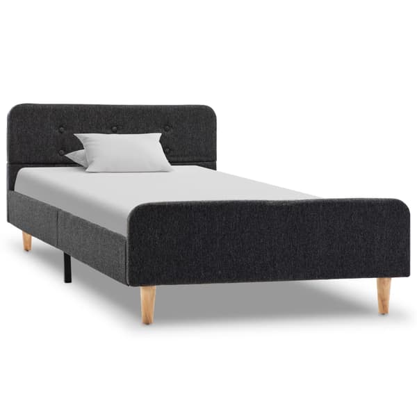 vidaXL Sängram mörkgrå säckväv 90x200 cm grå