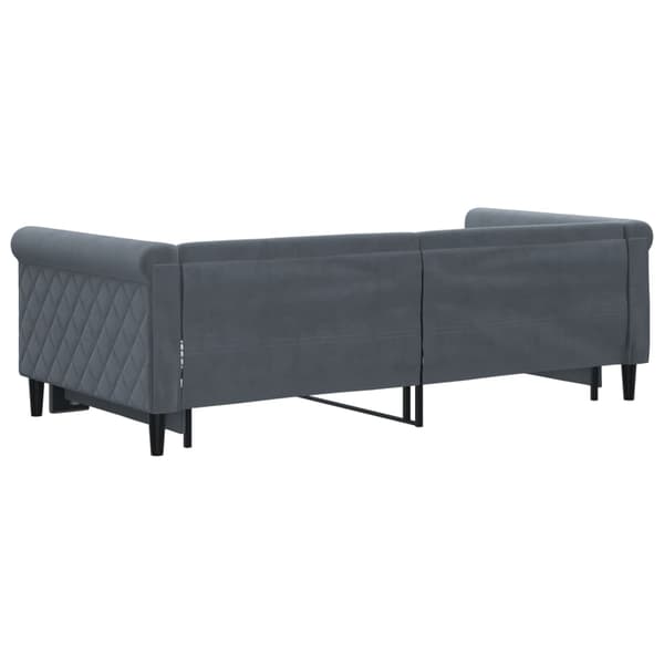 vidaXL Dagbädd utdragbar mörkgrå 90x190 cm sammet Grå