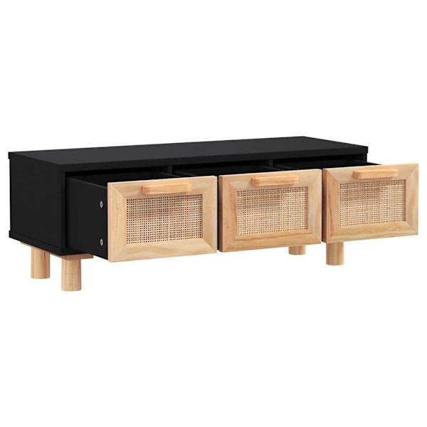 vidaXL Soffbord svart 80x40x30 cm konstruerat trä&massiv furu Svart