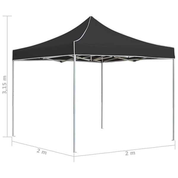 vidaXL Hopfällbart partytält aluminium 2x2 m antracit Antracit