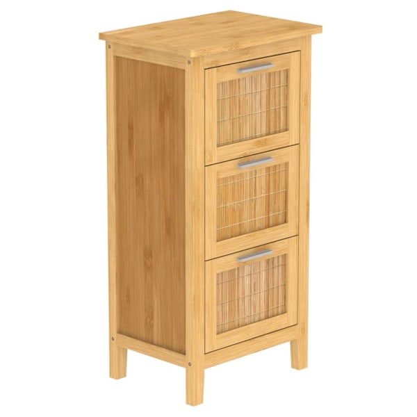 EISL Badrumsskåp med 3 lådor bambu 30x42x82 cm Brun