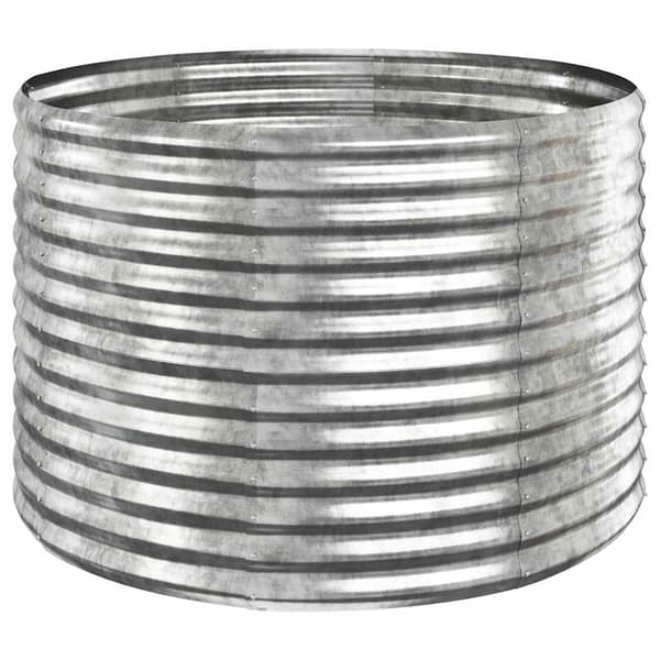 vidaXL Odlingslåda pulverlackerat stål 100x100x68 cm silver Silver