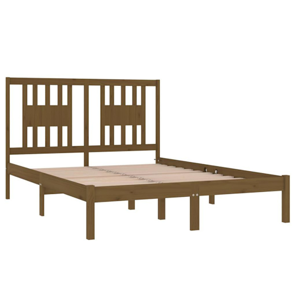vidaXL Sängram honungsbrun massiv furu 120x200 cm Brun