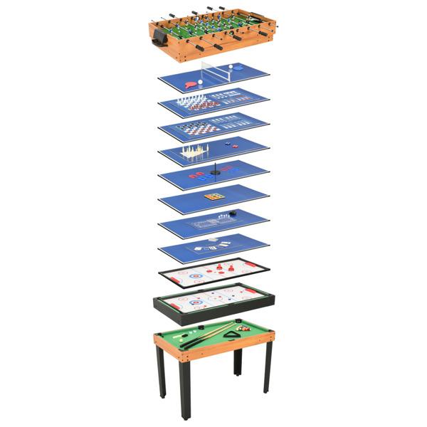 vidaXL Multi-spelbord 15-i-1 121x61x82 cm lönn Brun