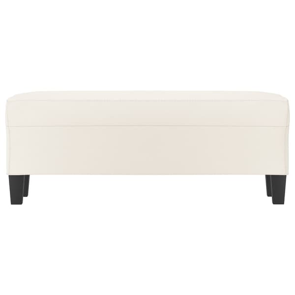 vidaXL Bänk gräddvit 100x35x41 cm konstläder Kräm