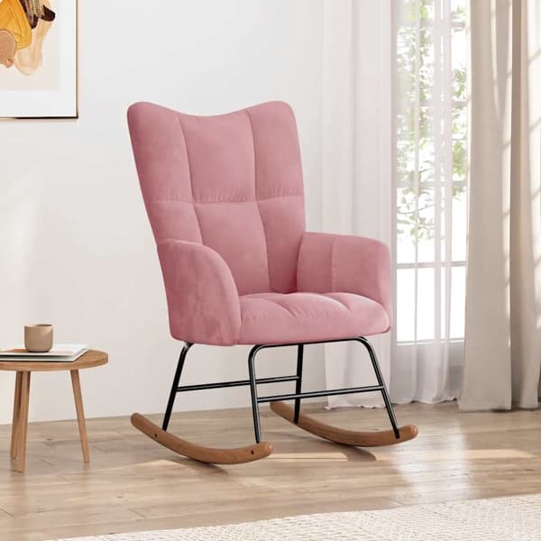 vidaXL Gungstol rosa sammet Rosa