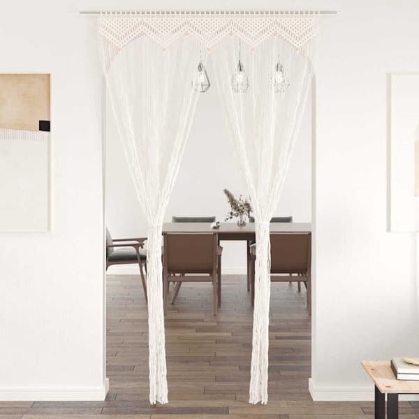 vidaXL Gardin makramé 140x240 cm bomull Creme