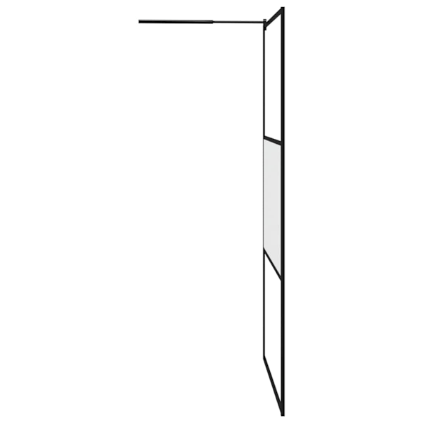 vidaXL Duschvägg 115x195 cm halvfrostat ESG-glas svart Svart