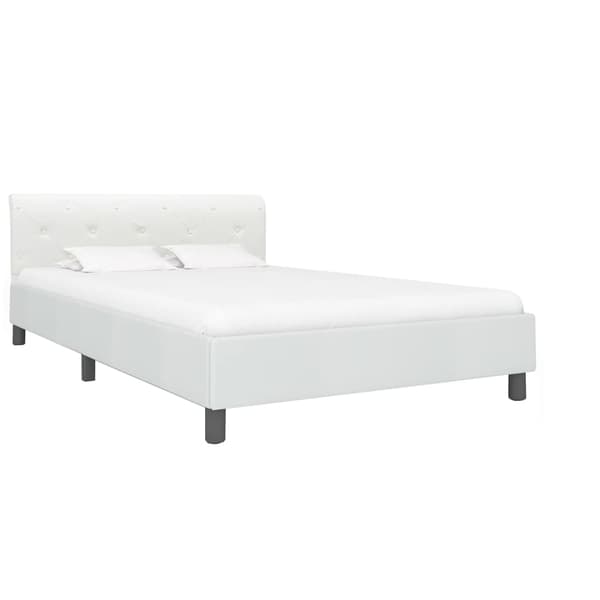 vidaXL Sängram vit konstläder 140x200 cm Vit