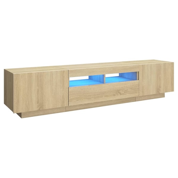 vidaXL TV-bänk med LED-belysning sonoma-ek 180x35x40 cm Brun