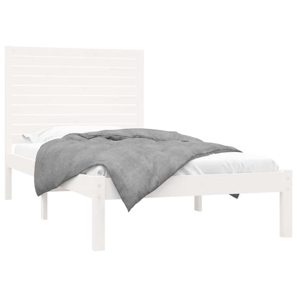vidaXL Sängram vit massivt trä 90x200 cm Vit