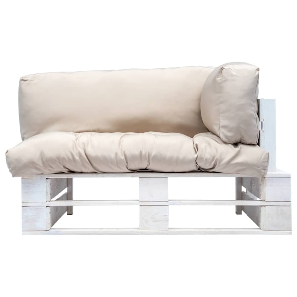 vidaXL Pallsoffa med sandfärgade dynor furu Beige