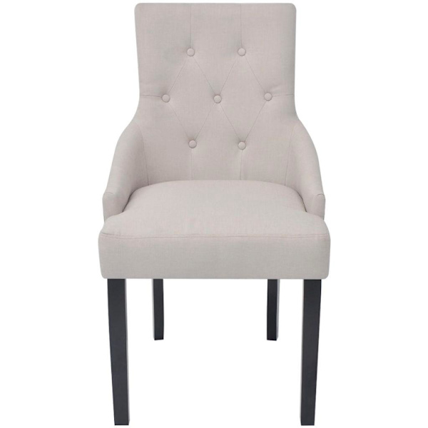 vidaXL Matstolar polyester gräddvita 4 st Creme