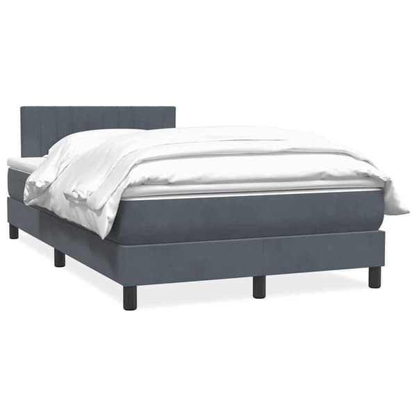 vidaXL Ramsäng med madrass mörkgrå 120x220 cm sammet Grå