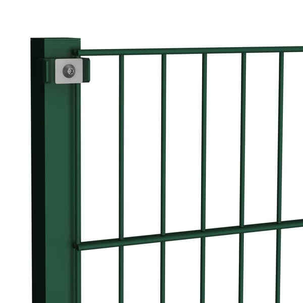 vidaXL Stängselpanel med stolpar järn 6,8x1,2 m grön Grön