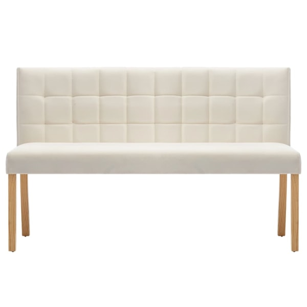 vidaXL Bänk 140 cm gräddvit sammet Creme