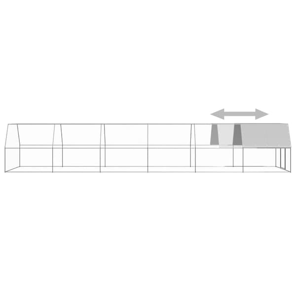 vidaXL Hönsbur för utomhusbruk 3x12x2 m galvaniserat stål Silver